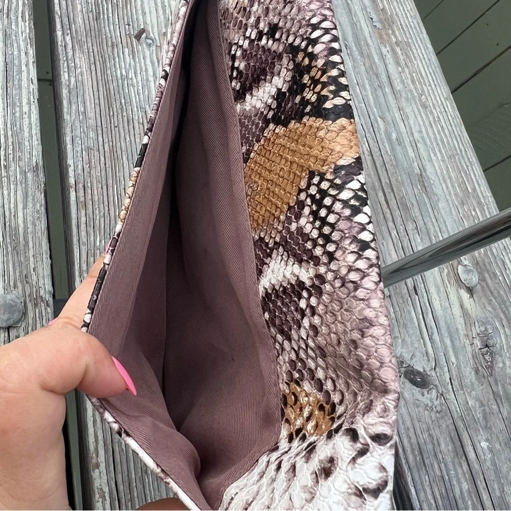 Women’s A New Day Faux Snake Skin Handbag Crossbody Brown Multi